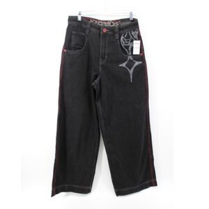 NWT Vitriol Black Ultra Wide Leg Jeans Size 30 x32 Gothic Baggy Streetwear